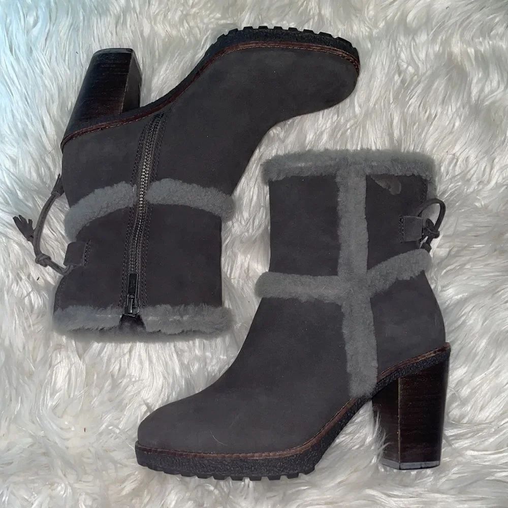 Frye Gray Jen Shearling Boot - Picture 3 of 11